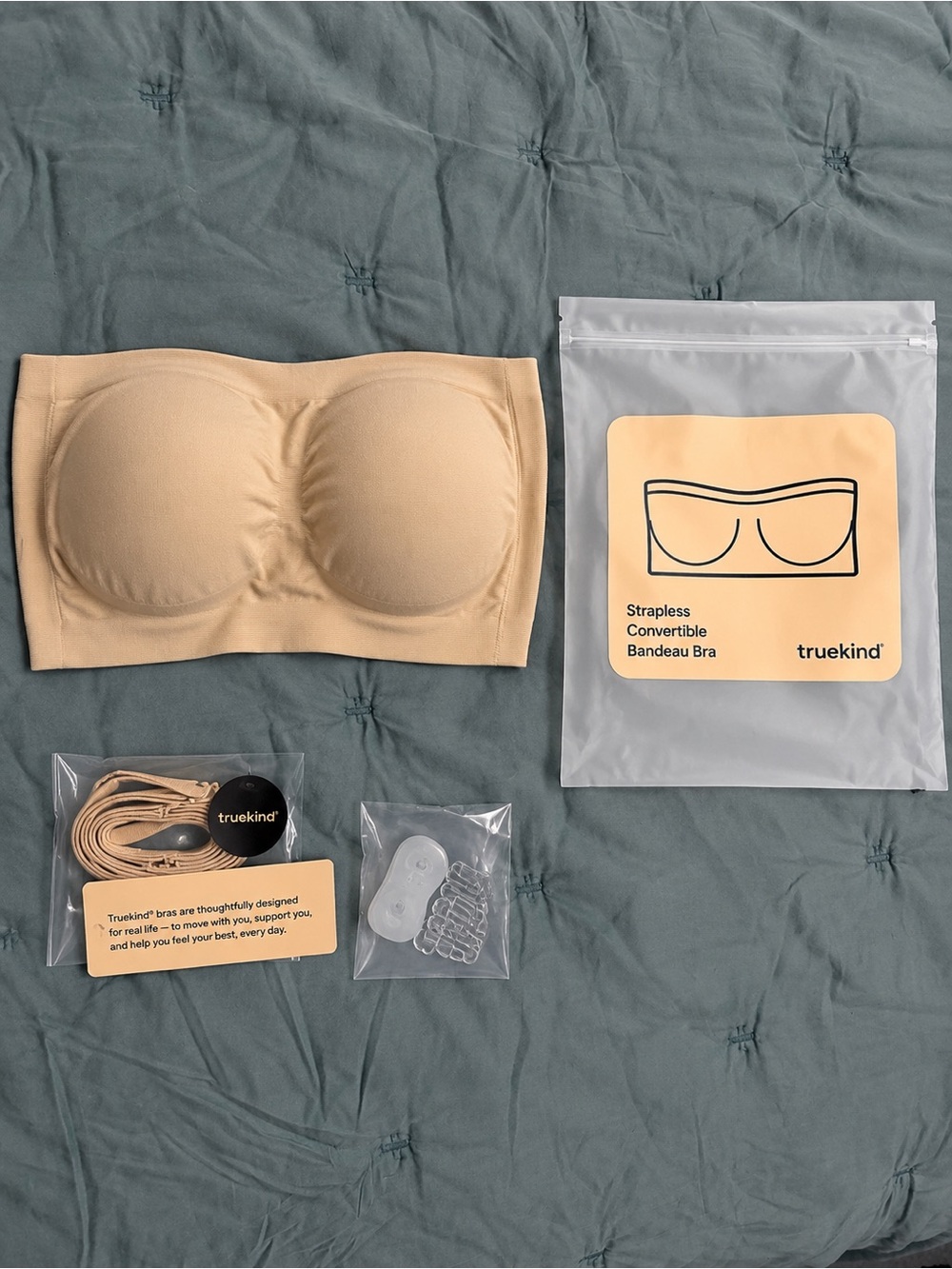 Shapermint Truekind Strapless Convertible Bandeau in Beige